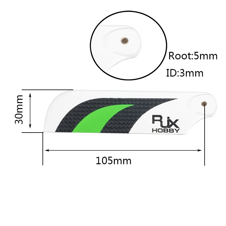 [˾ũ]  [RJXHOBBY] Black and White 105mm Tail CF Blades 1