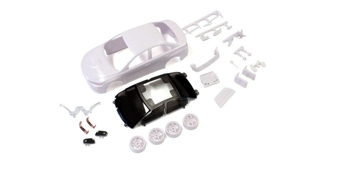 �˾���ũ KYMZN184 [KYOSHO] LANCER EVO X White body set(w/Wheel/AWD) 1