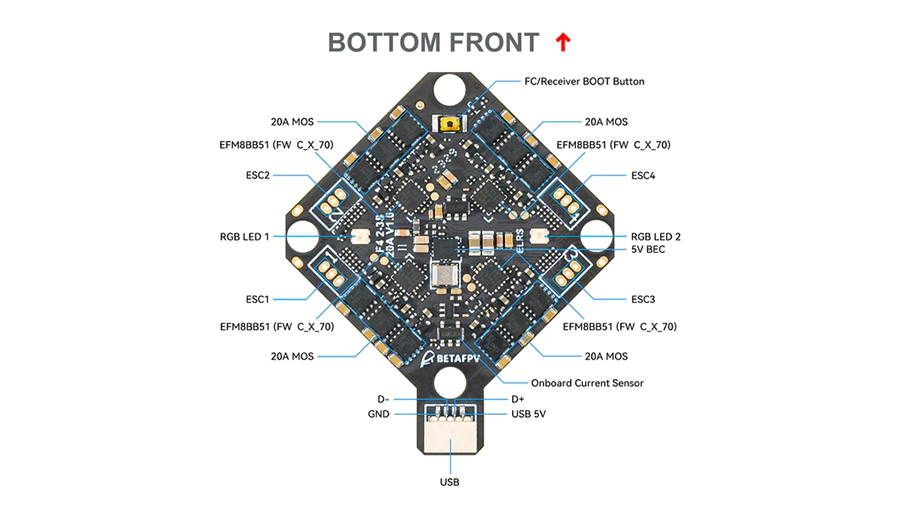 �˾���ũ  [BETAFPV] F4 2-3S 20A AIO V1 ���� 4