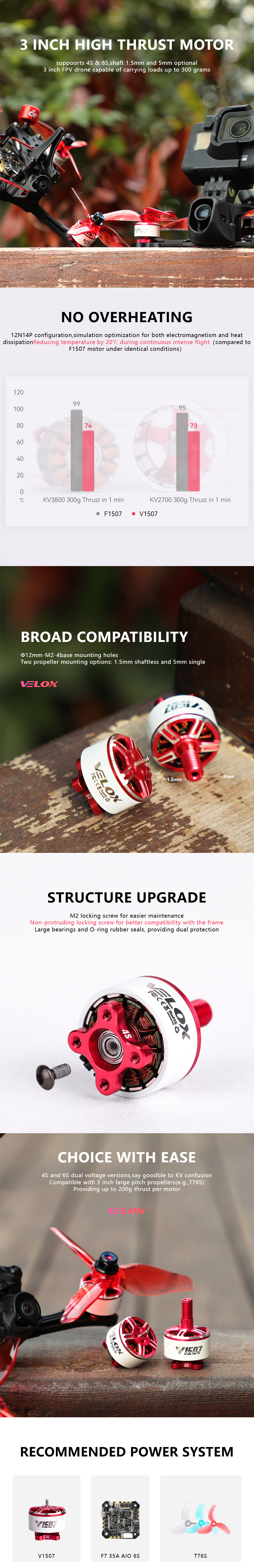 ¾Ë¾¾¹ðÅ© T-motor VELOX V1507 2700KV ¸ðÅÍ 1