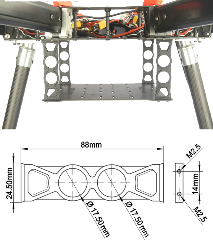 [�˾���ũ] TL8X026 [TR] X4/X6/X8 Frame Battery Tray Extension Module (88mm) 1