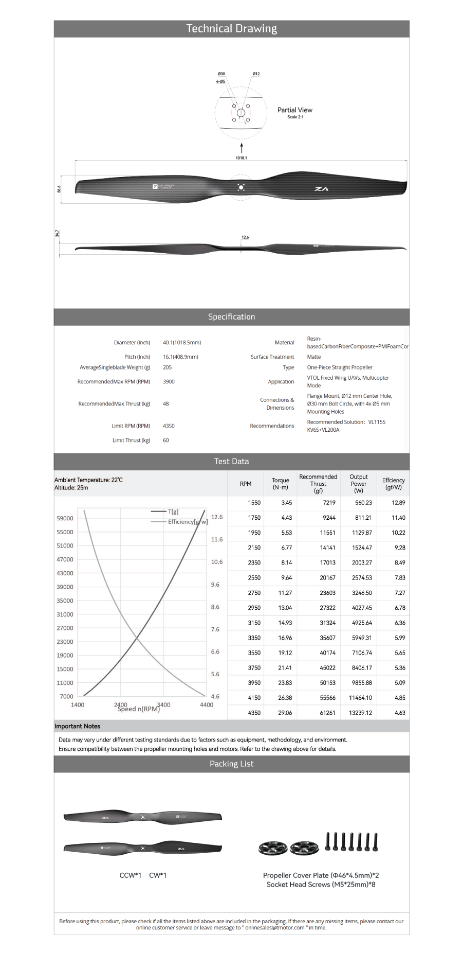 �˾���ũ  [T-MOTOR] VZ40x16.1 VTOL ���� �����緯 (�����Ǹ�) 4