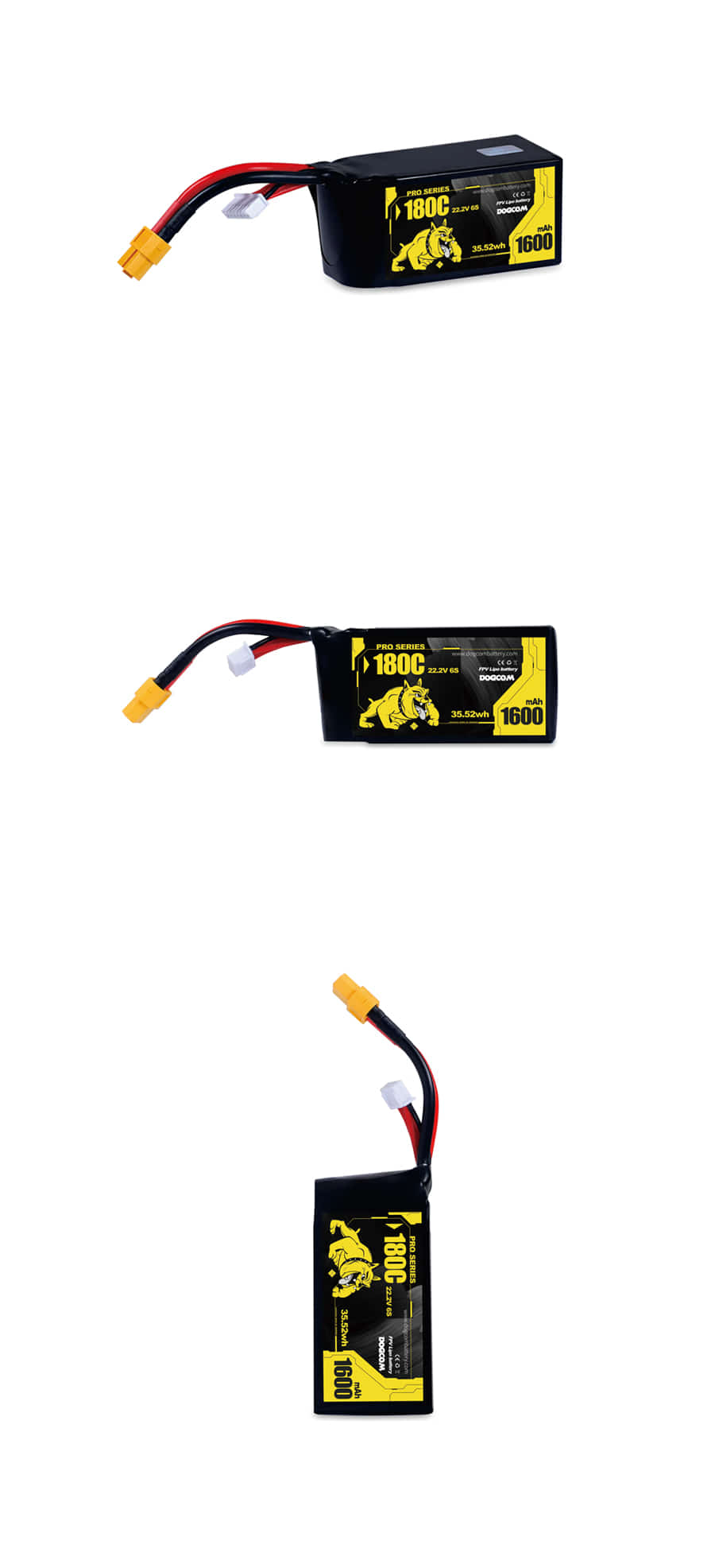 ¾Ë¾¾¹ðÅ© DOGCOM Pro 6¼¿ 22.2V 1600mAh 180C ¸®Æ¬Æú¸®¸Ó ¹èÅ͸® - XT60 1