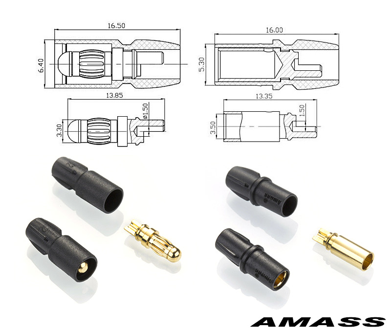 [˾ũ] AM-SH35 [AMASS] SH35 3Pin Connector for Motor + ESC(G3.5/6Pair) 6