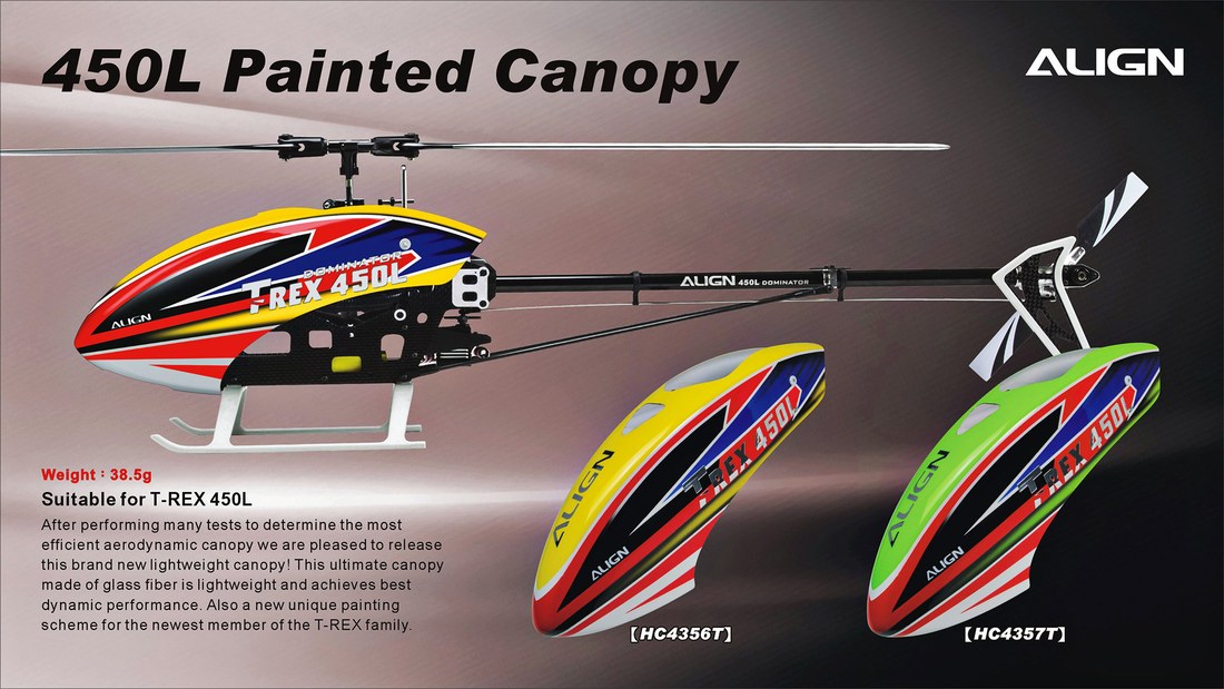 �˾���ũ HC4357T [ALIGN] T-Rex450L Dominator Painted Canopy 1