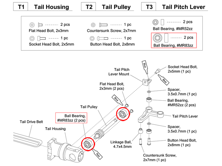 [�˾���ũ] E4-2401 [BEAM] Ball Bearing, MR83zz 3x8x3 2