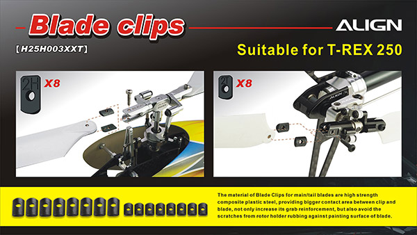 [˾ũ] H25H003XXW [Align] T-Rex250 Blade Clips 1