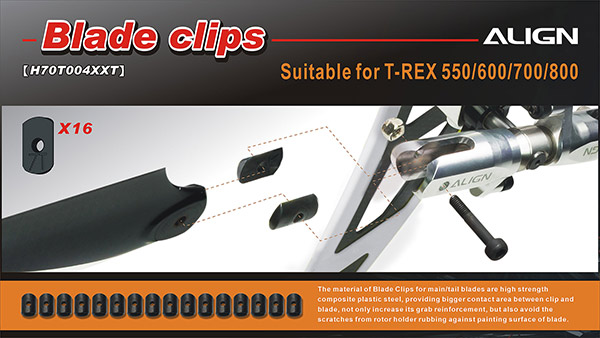 [�˾���ũ] H70T004XXW [Align] T-Rex550~800 Tail Blade Clips 1