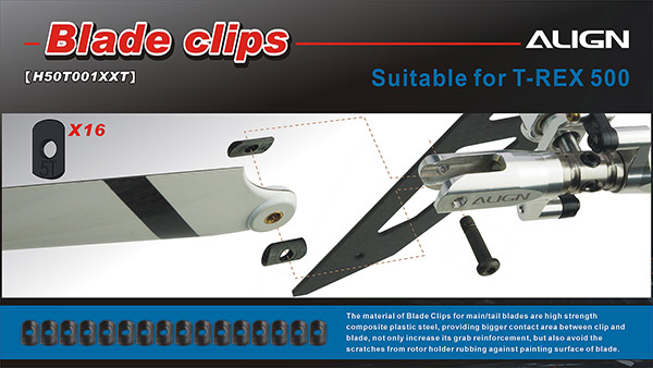 �˾���ũ H50T001XXT [Align] T-Rex500 Tail Blade Clips 1