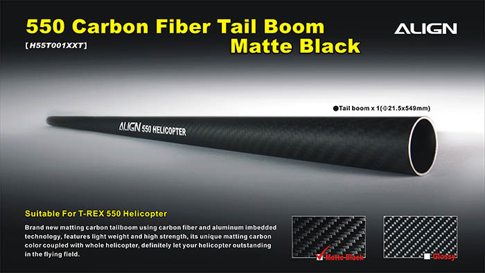 [�˾���ũ] H55T001XXW [Align] T-Rex550 Carbon Fiber Tail Boom - Matt Black 1