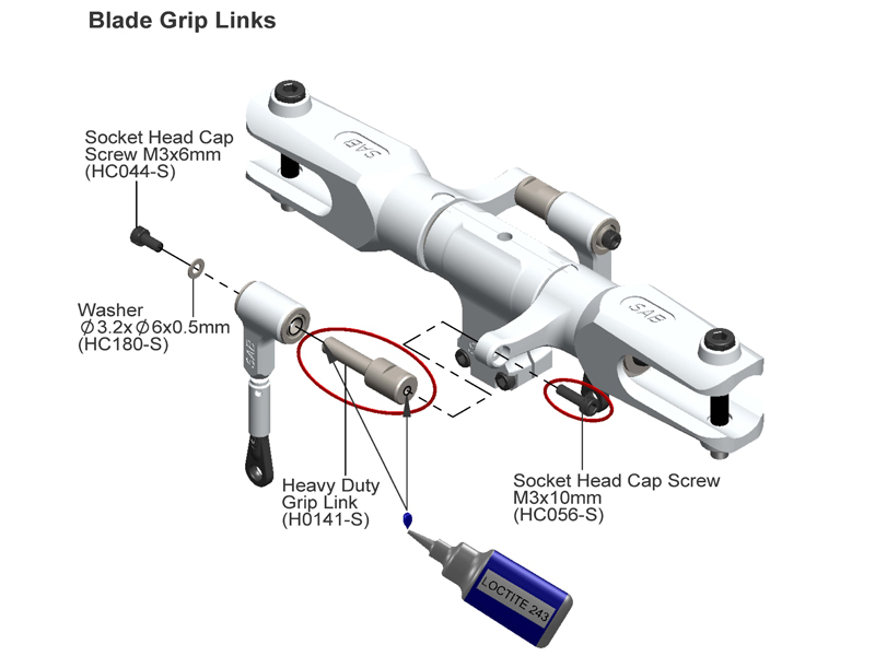 [˾ũ] H0141-S Heavy Duty Grip Links (2pcs) - Goblin 700 [H0141-S] 1