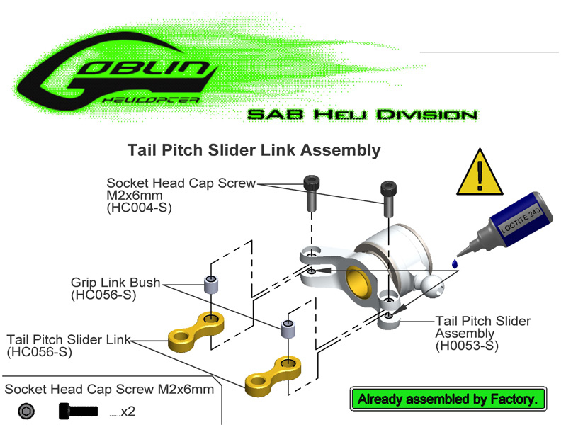 [�˾���ũ] H0053-S Tail pitch slider - Goblin 630/700/770 [H0053-S] 1