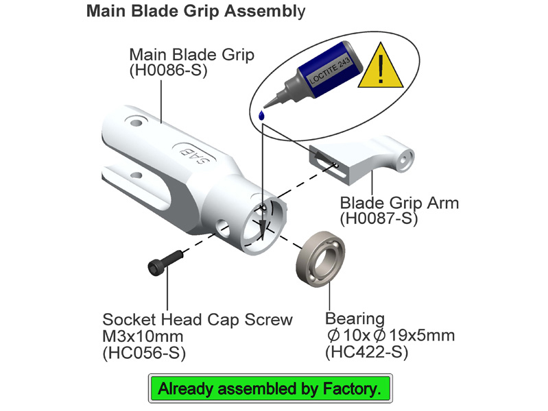[�˾���ũ] H0087-S Blade Grip Arm (2pcs) - Goblin 630 [H0087-S] 1
