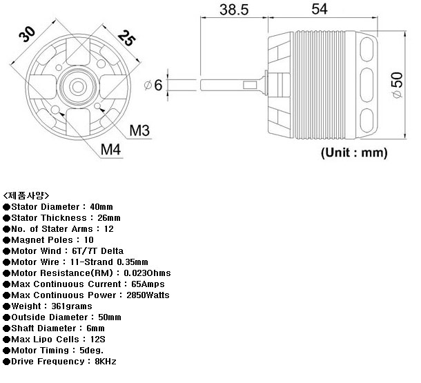 ¾Ë¾¾¹ðÅ© BMH4026-530KV BMH4026-530KV BL Motor(Beam) 3