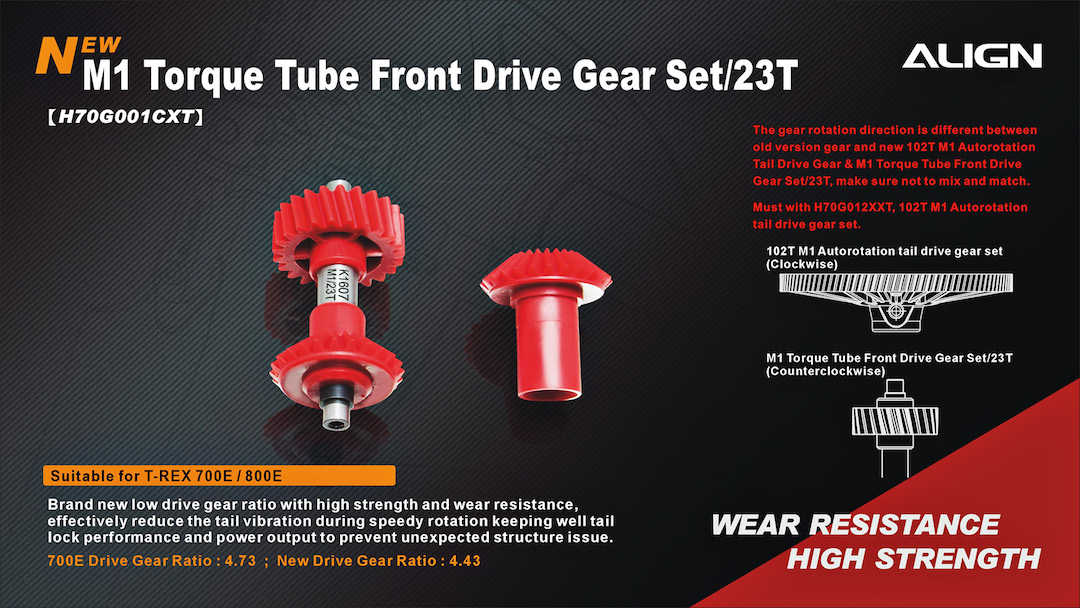 [�˾���ũ] H70G001NXW [Align] T-Rex700/800 EP M1 ��ũ Ʃ�� ����Ʈ ����̺� ��� ��Ʈ 23T 1