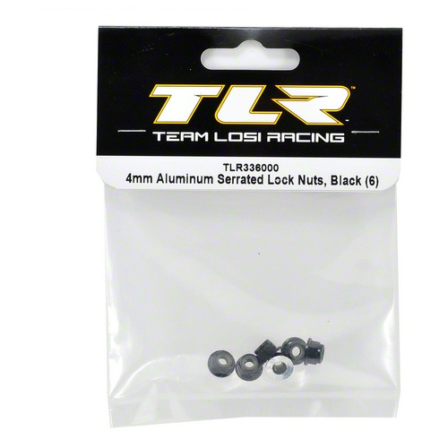 [˾ũ] TLR336000 [TLR Racing] Team Losi Racing 4mm Aluminum Serrated Locknut Set (6) (Black) 1