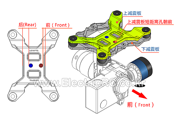 [�˾���ũ] TL68A00 [TAROT] T-2D 2 Axis DD Gimbal for GoPro Hero3/4(V1.5) 4