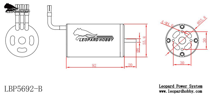 [�˾���ũ]  Leopard LBP5692/3D 1340KV 4-Poles Inrunner Brushless Motor For Boat 6