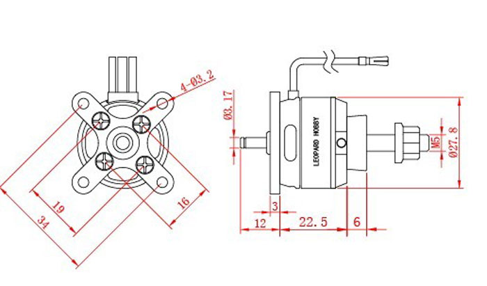 [�˾���ũ]  Leopard LC2826-9T 1820KV Outrunner Brushless Motor (Prop 7-8) 5