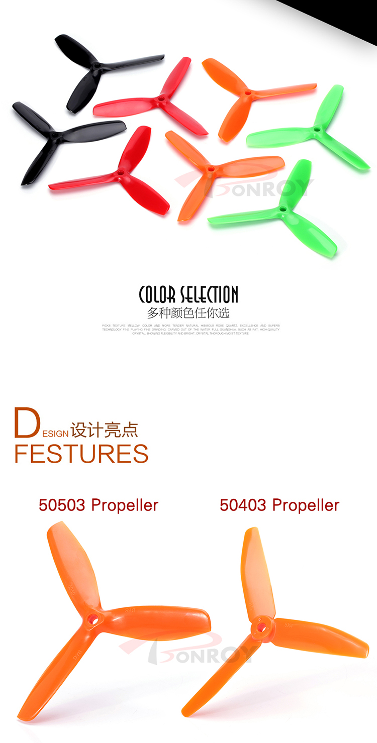 [�˾���ũ]  DYS GREEN 5x5x3 5050 3-Blade Hi-Performance Prop FPV Propeller CW/CCW 4�� 5