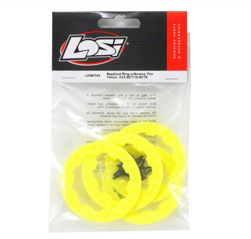 [˾ũ] LOSB7024 [TEAM LOSI] Losi Beadlock Ring Set w/Screws (Fluorescent Yellow) (4) 1