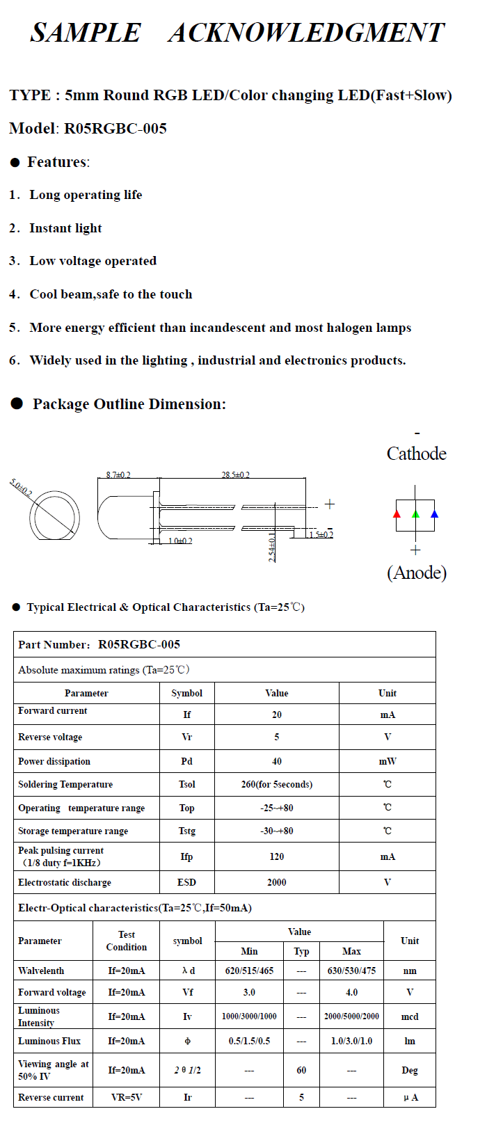 [�˾���ũ] R05RGBC-005-FAST LED 5���� ��Ƽ - 3�� FAST(RGB) 1