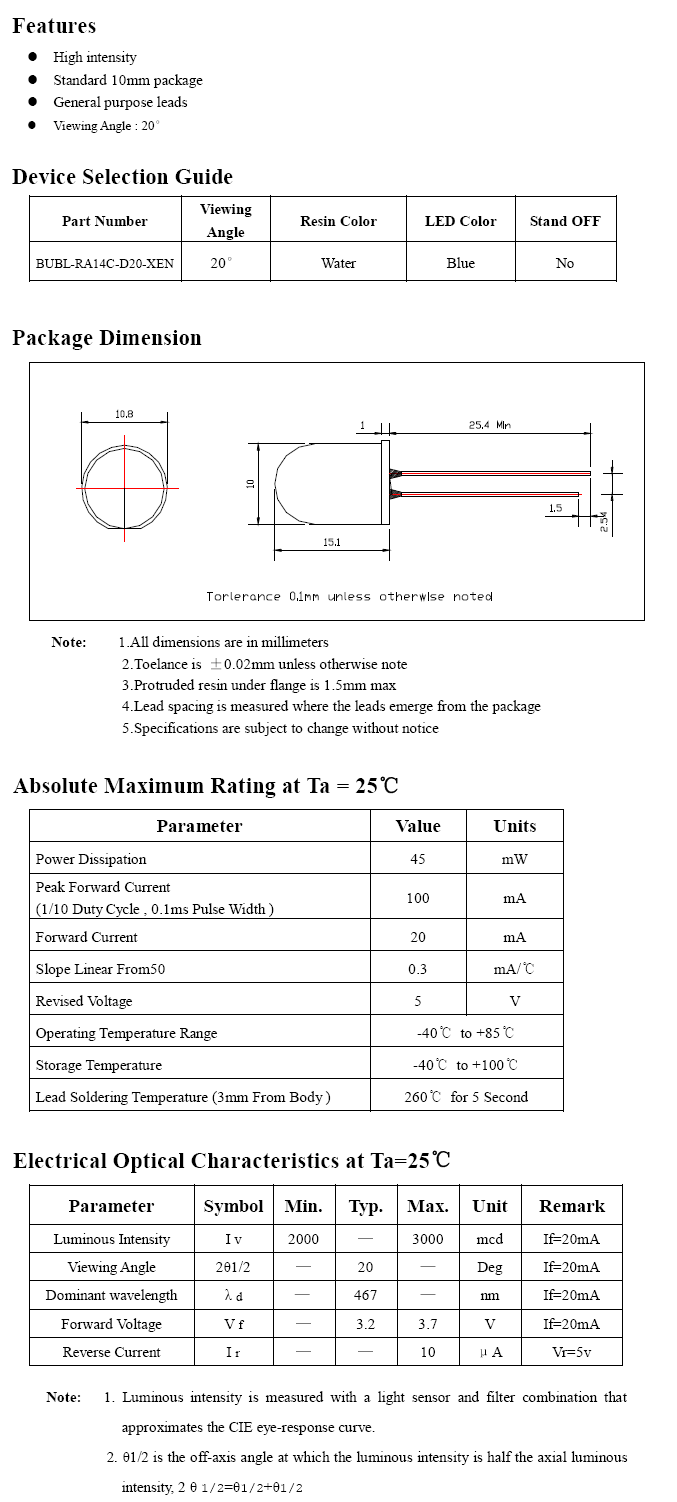 [�˾���ũ] BUBL-RA14C LED 10���� ���ֵ� - �Ķ���(������) 1