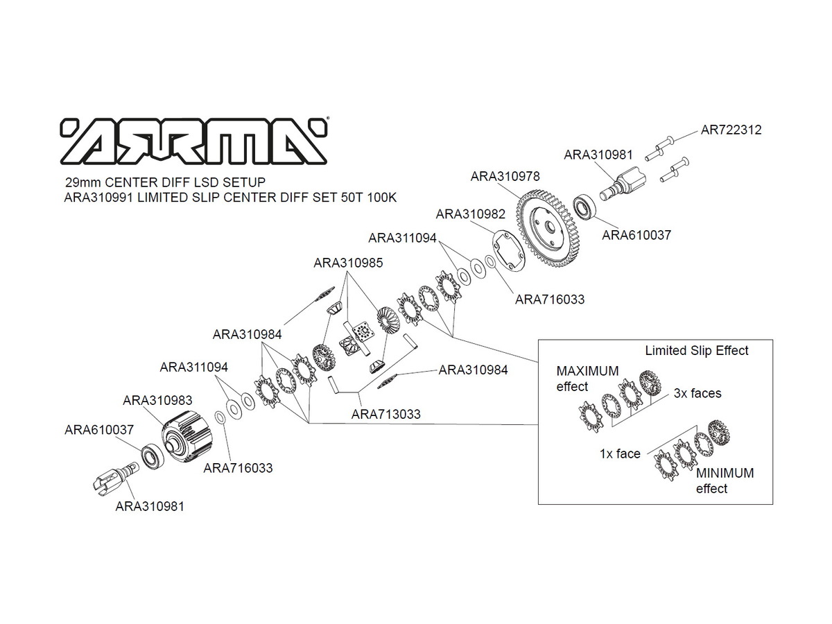 [˾ũ] ARA311094 [ARRMA] ARA311094 DIFF SHIM SET (FITS 29MM DIFF CASE) (3 DIFFS) 1