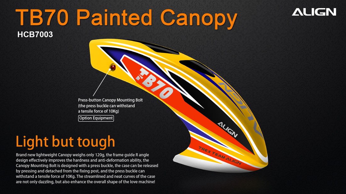 �˾���ũ HCB7003 [ALIGN] TB70 Painted Canopy - Yellow 1