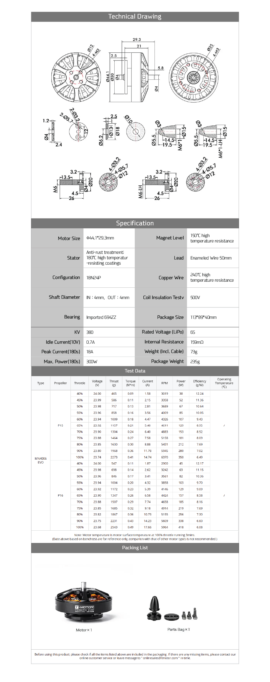 �˾���ũ  [T-MOTOR] Antigravity MN4006 EVO 380KV BL Motor ���� (�����Ǹ�) 4