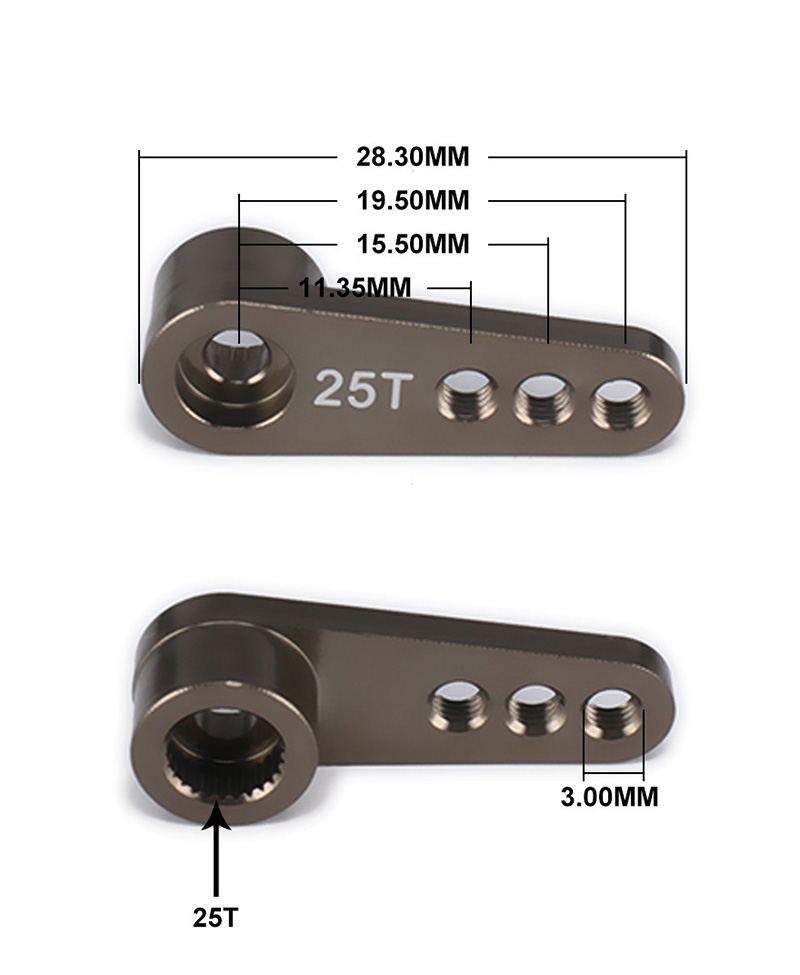 [ܼ] SREM-083 [TR] 25T (ǥػ Futaba/Align  ȣȯ) Heli/Car/Boat Metal Steer Servo Horn(28.5mm)
