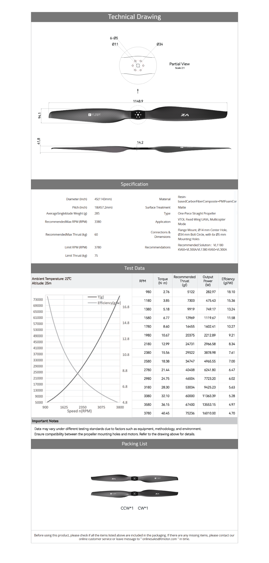 �˾���ũ  [T-MOTOR] VZ45x18 VTOL ���� �����緯 (�����Ǹ�) 4