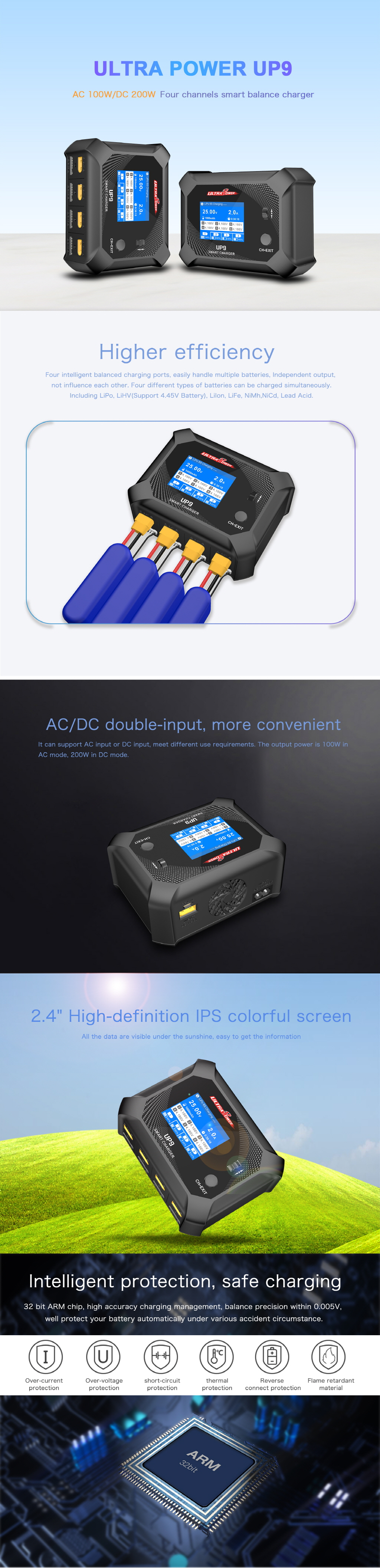 �˾���ũ UP9 [ULTRA POWER] 4�� ���� ������ UP9 5A X 4ä�� AC/DC Charger 10