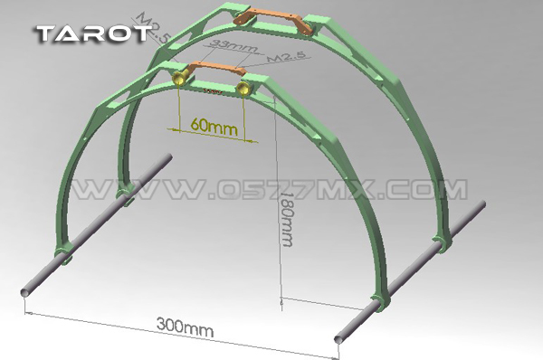 �˾���ũ TL8201-02 [TR] IRON-MAN F450/550/680 Plastic Landing Skid (Red / 2�� 1��Ʈ) 3