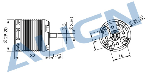 �˾���ũ 1322619661 [ALIGN] 300MX Brushless Motor (3700KV/2216) 3