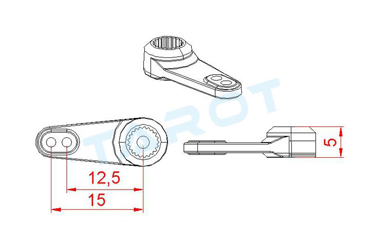 [ܼ] TL47A11 [TR] Micro Servo Horn Set(Universal Type/6set/Black) for ALIGN