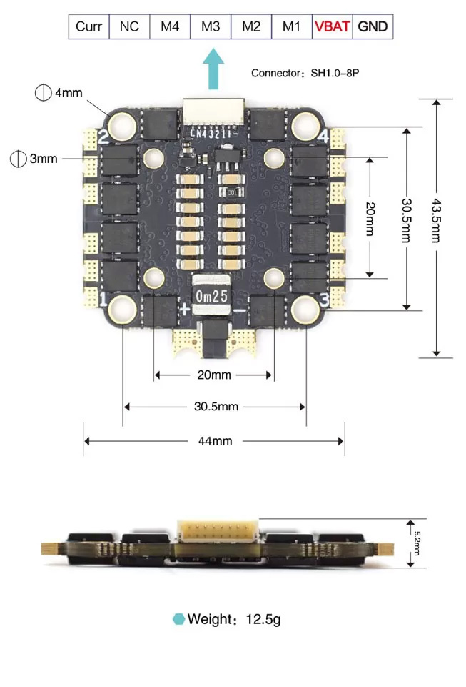 [�˾���ũ] MA-55ESC [MicoAir] ���ڿ��� AM32 4in1 55A ESC ���ӱ� 3
