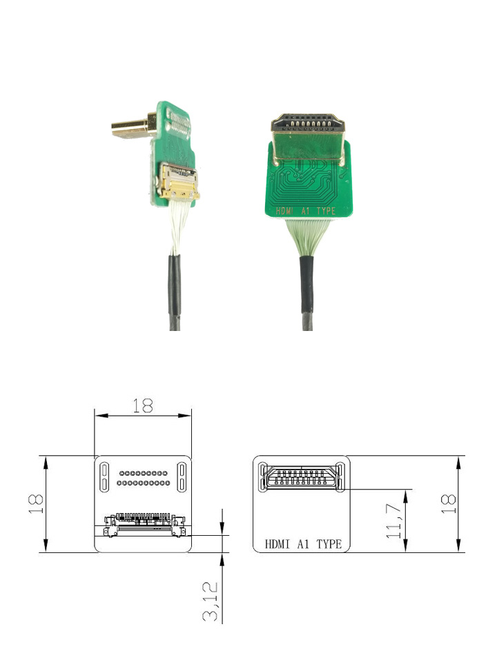 [ܼ] TL10A11-07 [TR] HDMI Cable Adapter/ Vertical Head/HDMI-D-90