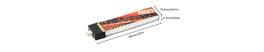 �˾���ũ  [BETAFPV] LAVA 1�� 3.8V 550mAh 75C LiHV ��Ƭ������ ���͸� (4��) 2