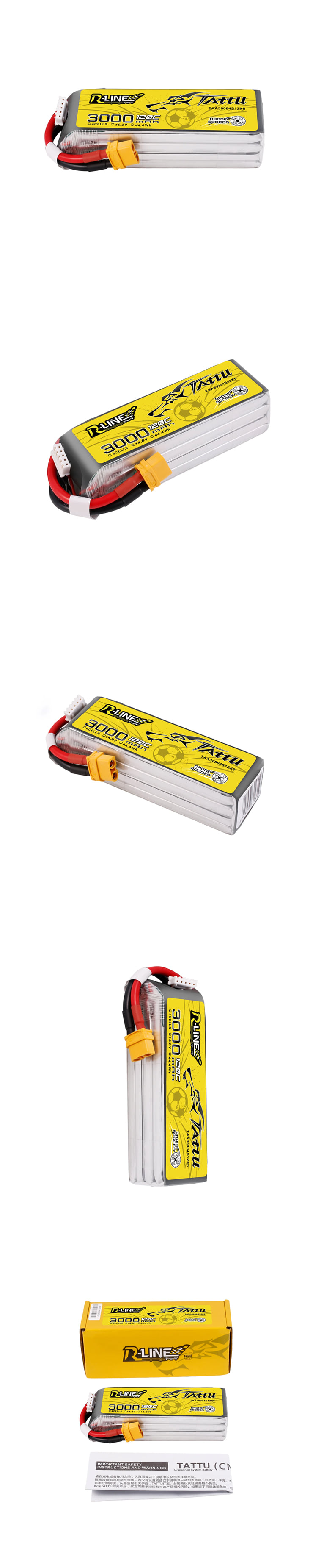 ¾Ë¾¾¹ðÅ© ŸÅõ ¾Ë¶óÀÎ 4¼¿ 14.8V 3000mAh 120C µå·ÐÃ౸ ¹èÅ͸® - XT60 1
