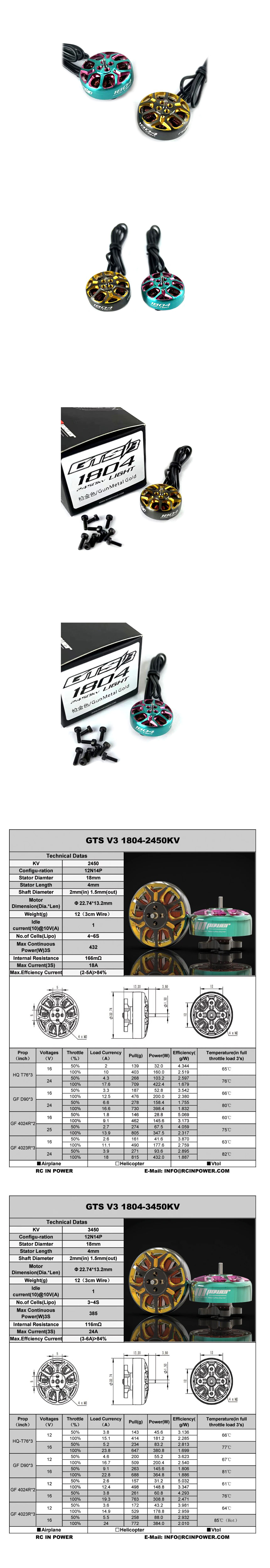 ¾Ë¾¾¹ðÅ© RCINPOWER GTS V3 1804 2450KV ¸ðÅÍ (°Ç¸ÞÅ», 1pcs) 1