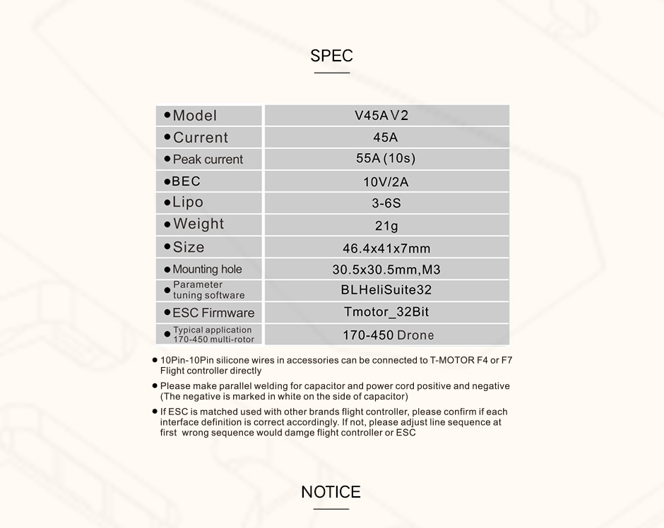 ¾Ë¾¾¹ðÅ© T-motor V45A V2 4in1 º¯¼Ó±â (3-6S, Blheli32) 7