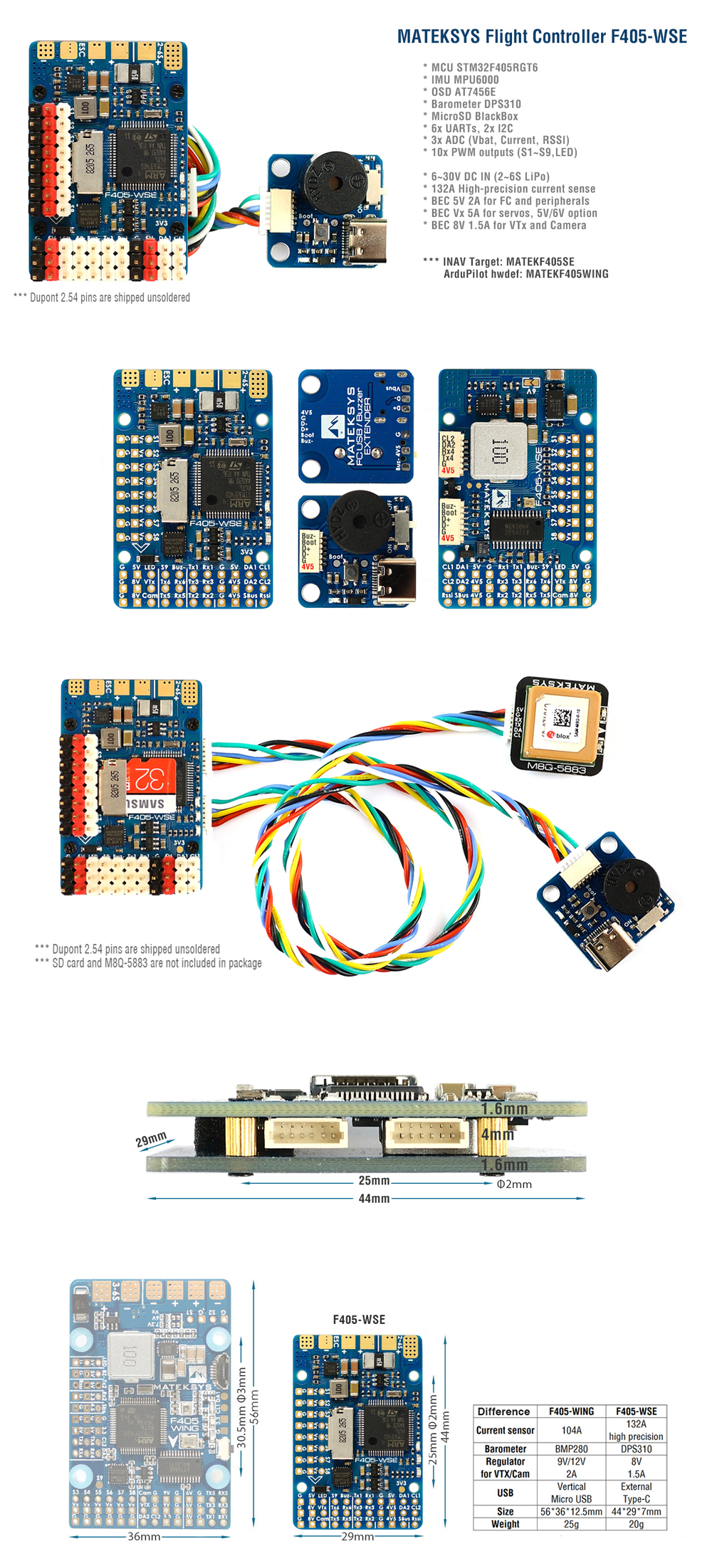 ¾Ë¾¾¹ðÅ© Matek ¸¶ÅØ F405-WSE ÇöóÀÌÆ® ÄÁÆ®·Ñ·¯ 2