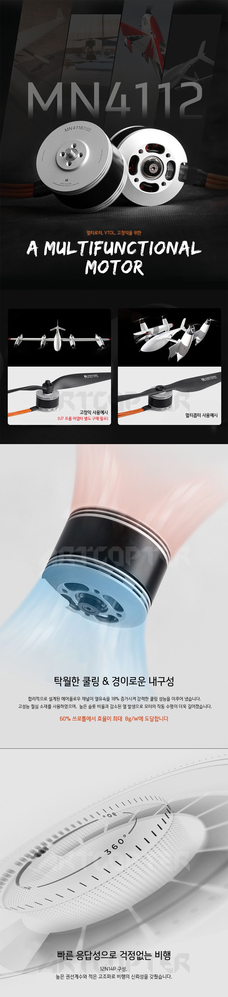 �˾���ũ P0000BLN [T-MOTOR] Ƽ���� MN4112 420KV �귯������ ���� (�����Ǹ�) 1