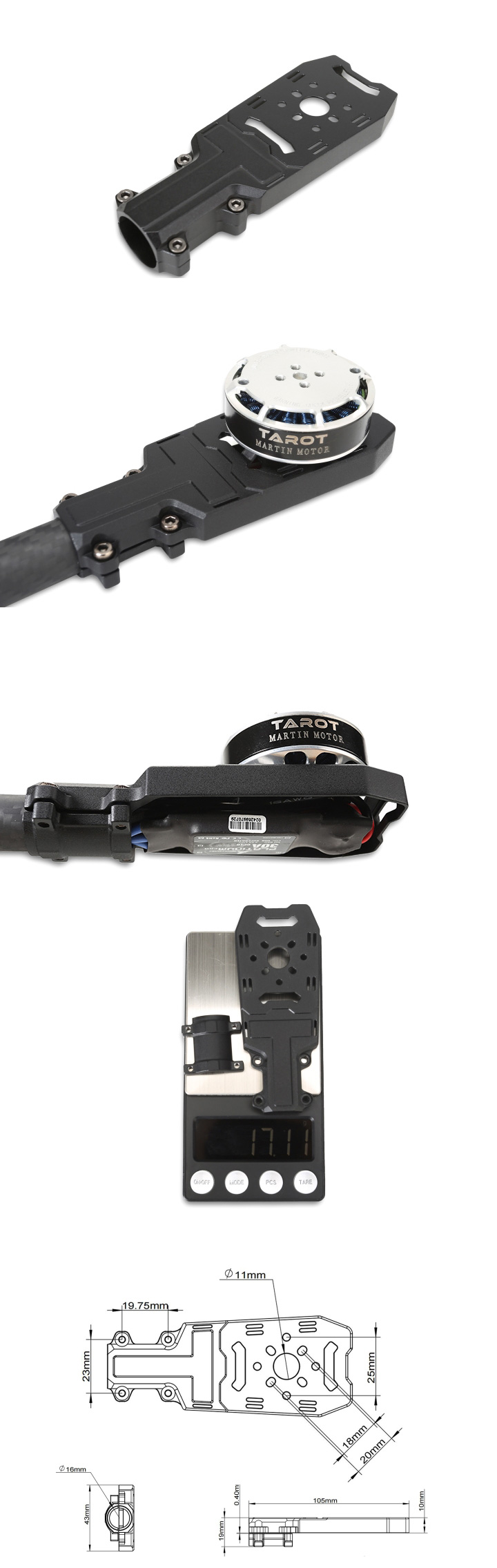 �˾���ũ TL68B51 [TR] Universal Type Ultra-Light Motor Mount (��16mm/Magnesium Alloy) 1