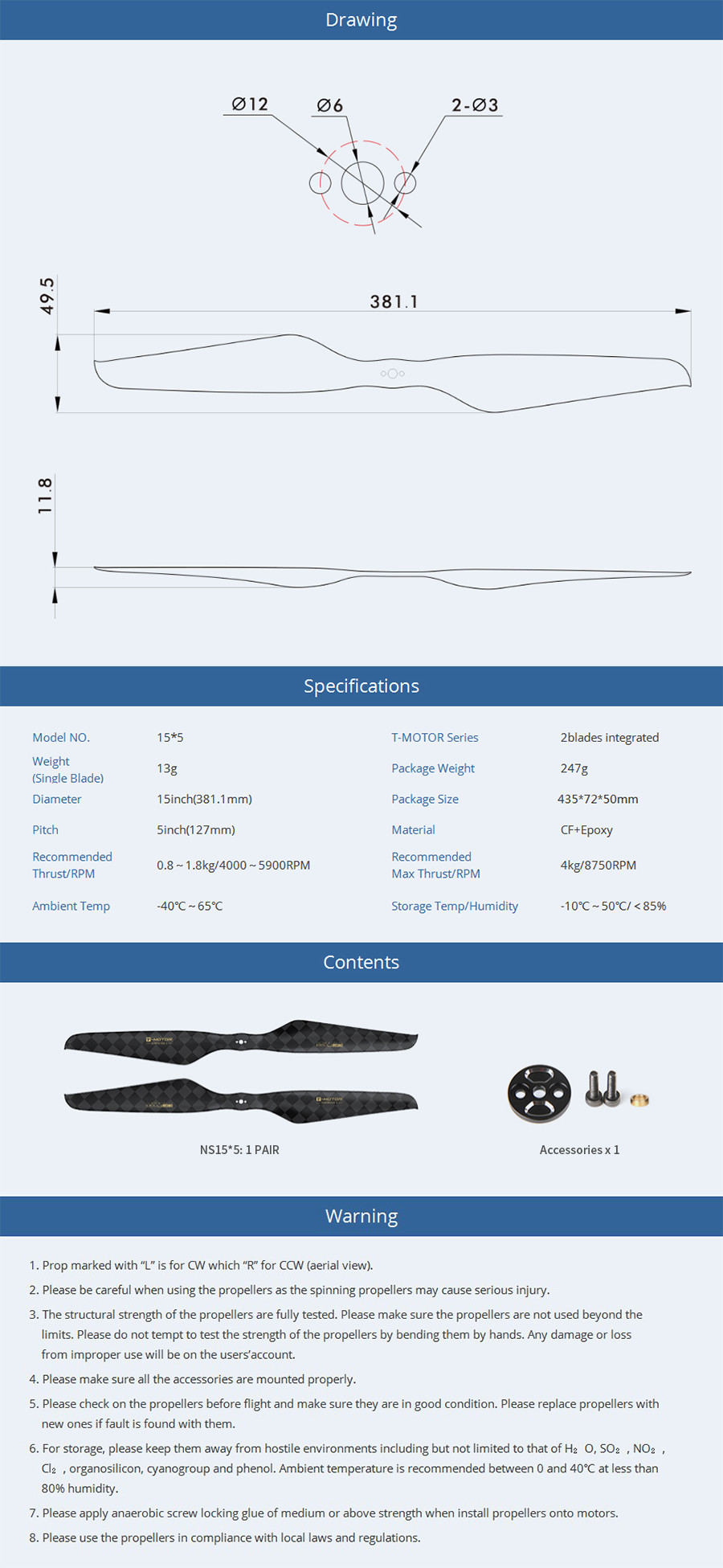 �˾���ũ  [T-MOTOR] NS15x5 �ʰ淮 ī�� �����緯 2