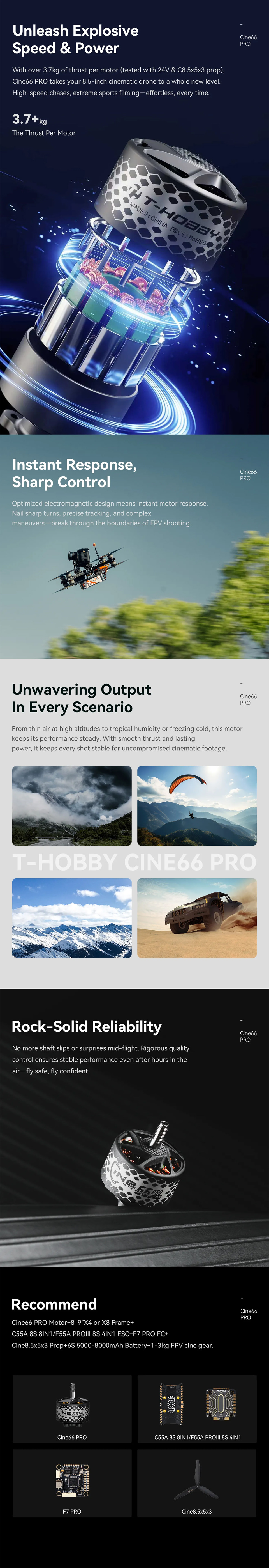 ¾Ë¾¾¹ðÅ© T-HOBBY Cine66 PRO 1100KV ºê·¯½¬¸®½º ¸ðÅÍ 1