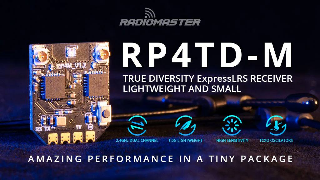 ¾Ë¾¾¹ðÅ© ¶óµð¿À¸¶½ºÅÍ RP4TD-M ELRS 2.4GHz ´ÙÀ̹ö½ÃƼ ¼ö½Å±â 1