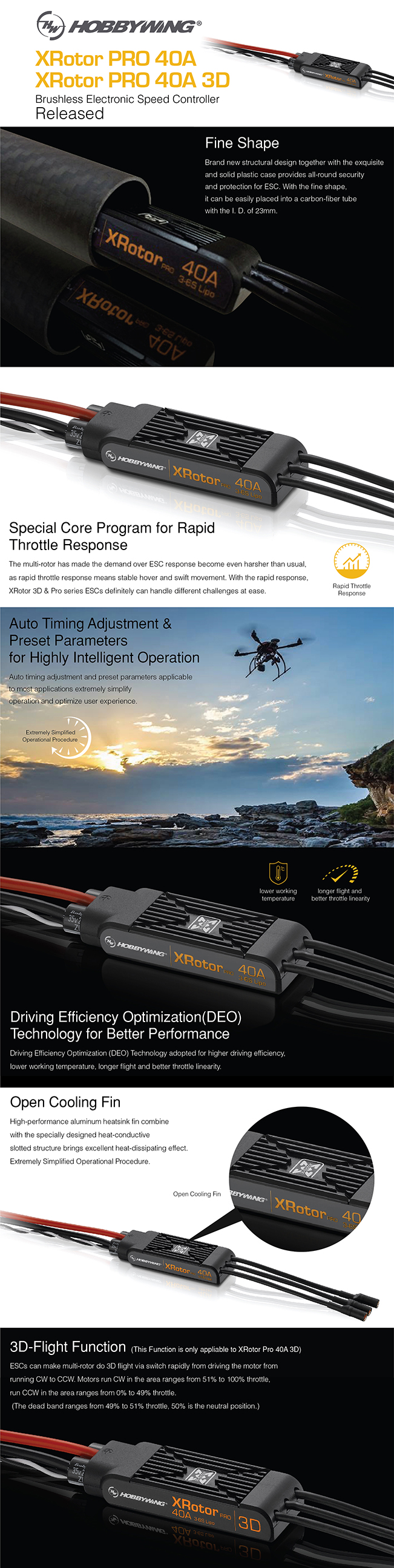 �˾���ũ 30902042 [Hobbywing] XRotor Pro 40A ��� �� (2�� ����/���̾� Ÿ��) 1