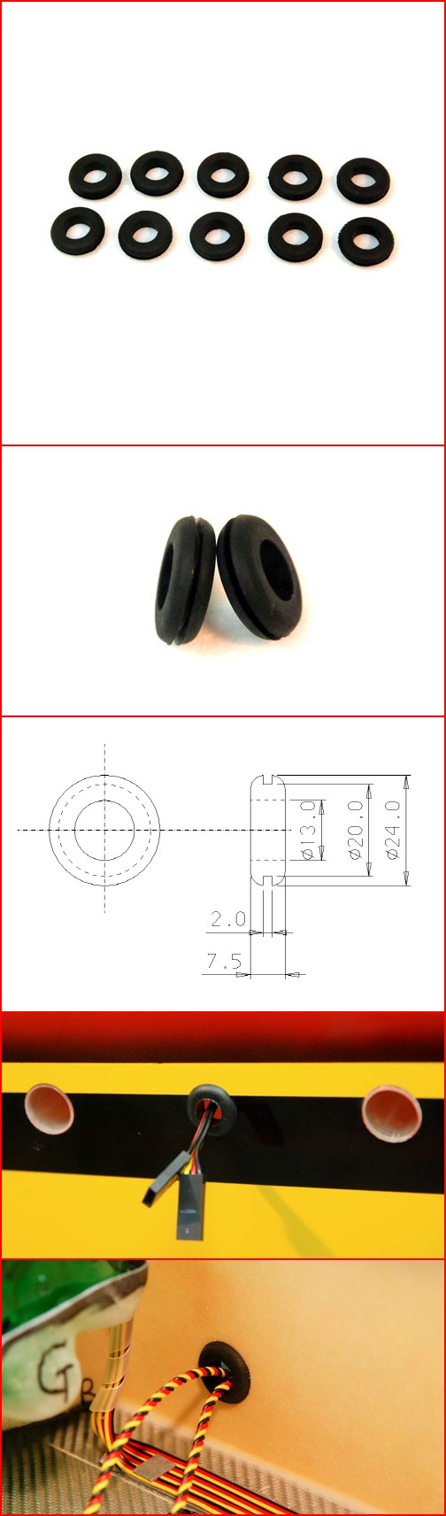 [ܼ] P00000UT [Secraft] Rubber bushing 20mm(10)